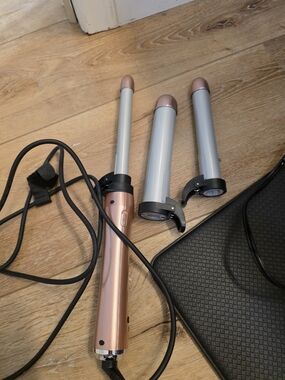 Interchangeable Automatic Curling Wand Set in Rose Gold and Silver